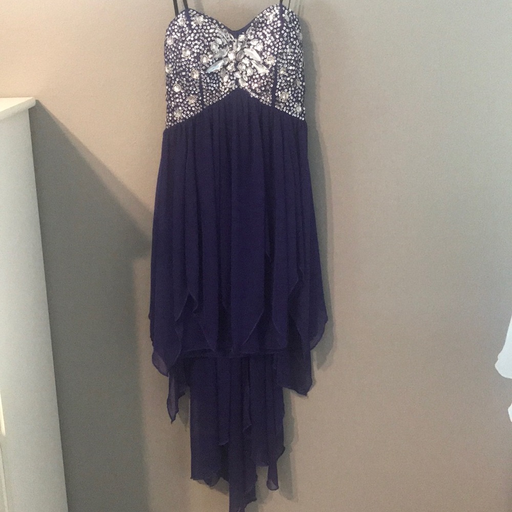 Strapless Purple formal dress